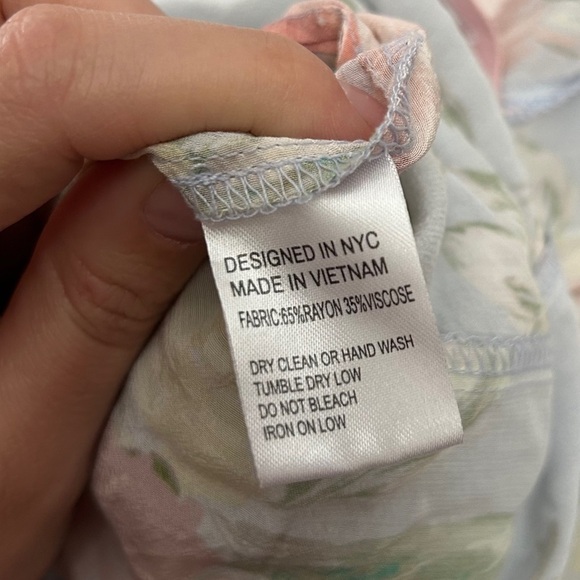 Yumi Kim Tinley Dress Blue Pink Floral Tie Strap Ruffle Midi Dress 10 Wedding - Picture 7 of 13